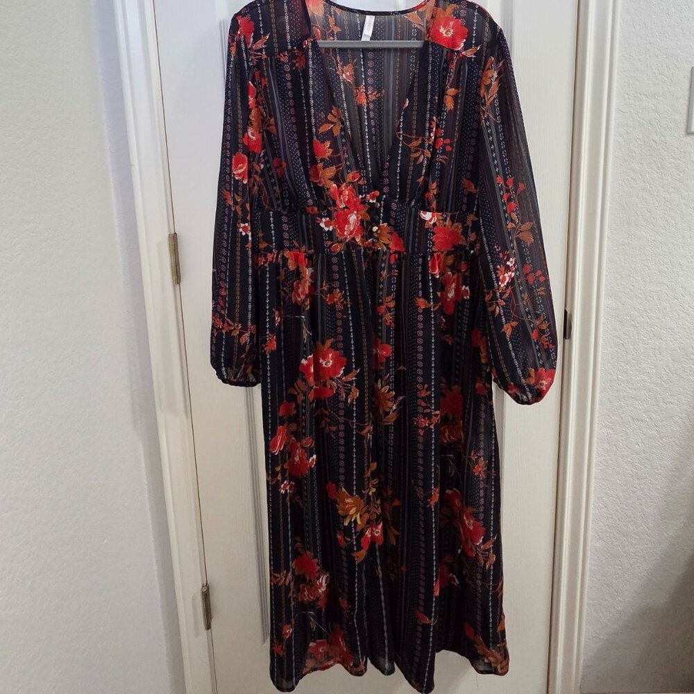 Pre‑Loved Blue Pepper for Target Women’s Floral Maxi Dress – Size L